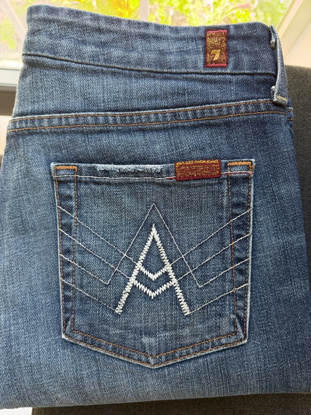Vintage 7 For All Mankind A Pocket Flare Jeans Y2K Size 30